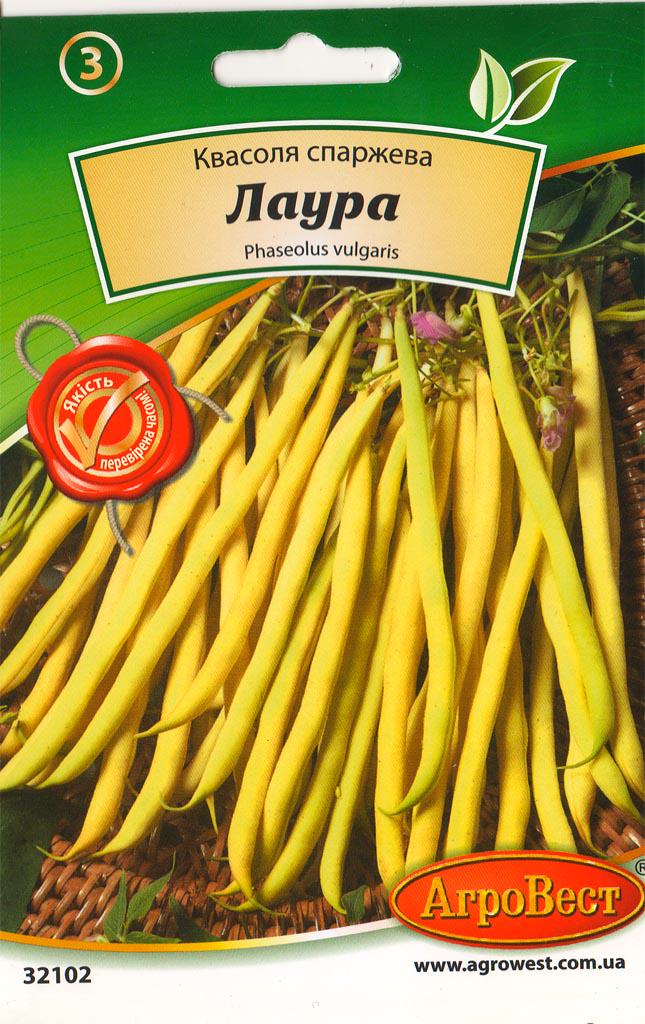 Насіння АгроВест квасоля спаржева кущова Лаура 15 г (32102)