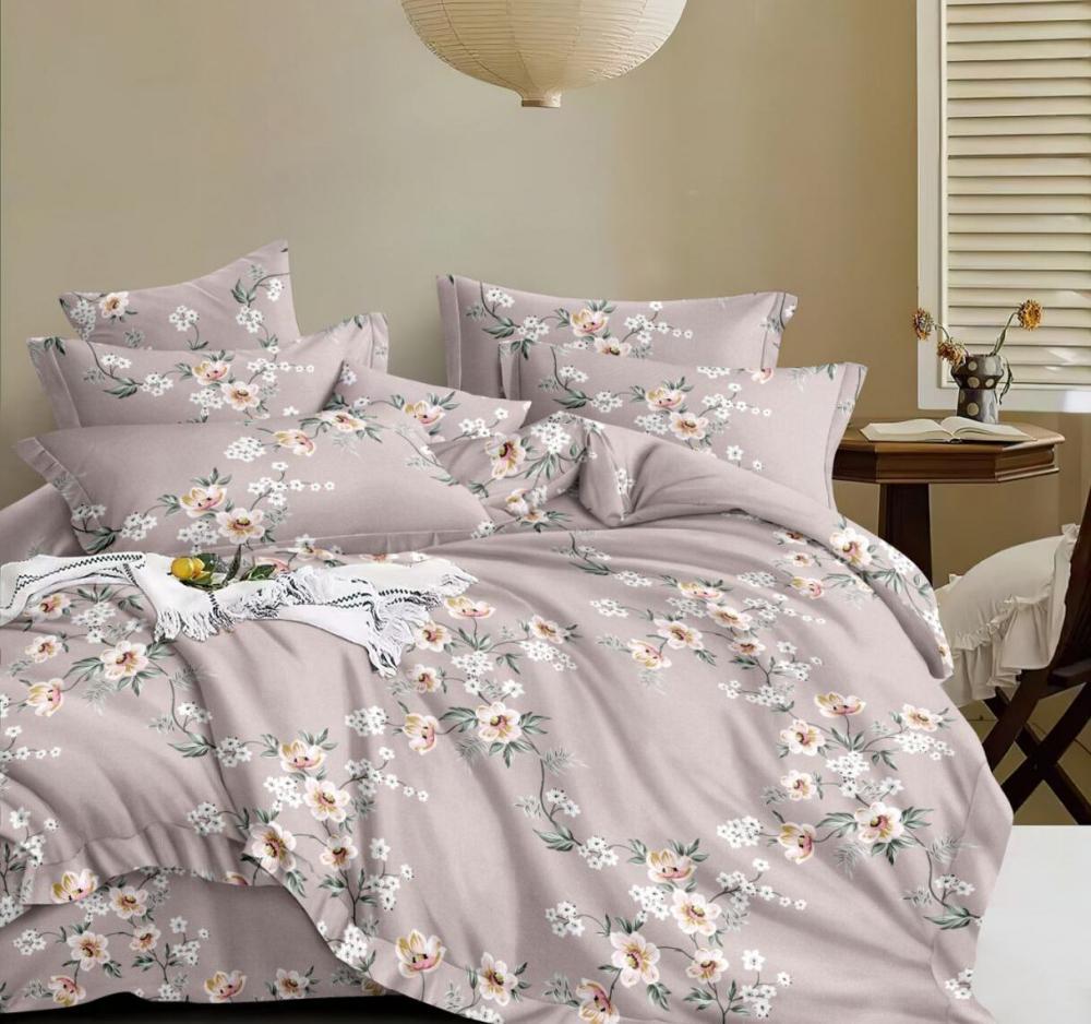 Комплект постельного белья на резинке Полонина ранфорс двуспальный/наволочки 50х70/70x70 см (8437)