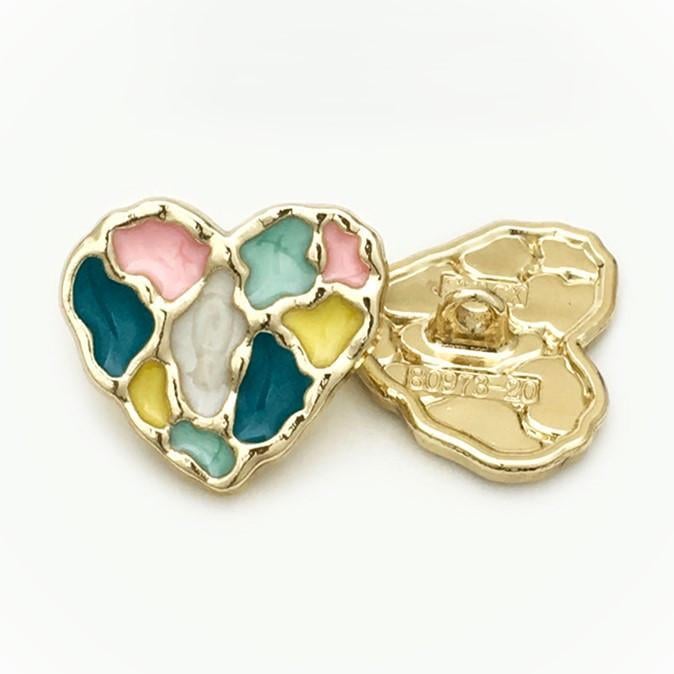 Пуговица Colorful heart LuxFabric на ножке металл/эмаль 20х18 мм 1 шт. Разноцветный (ПВ2018р52)