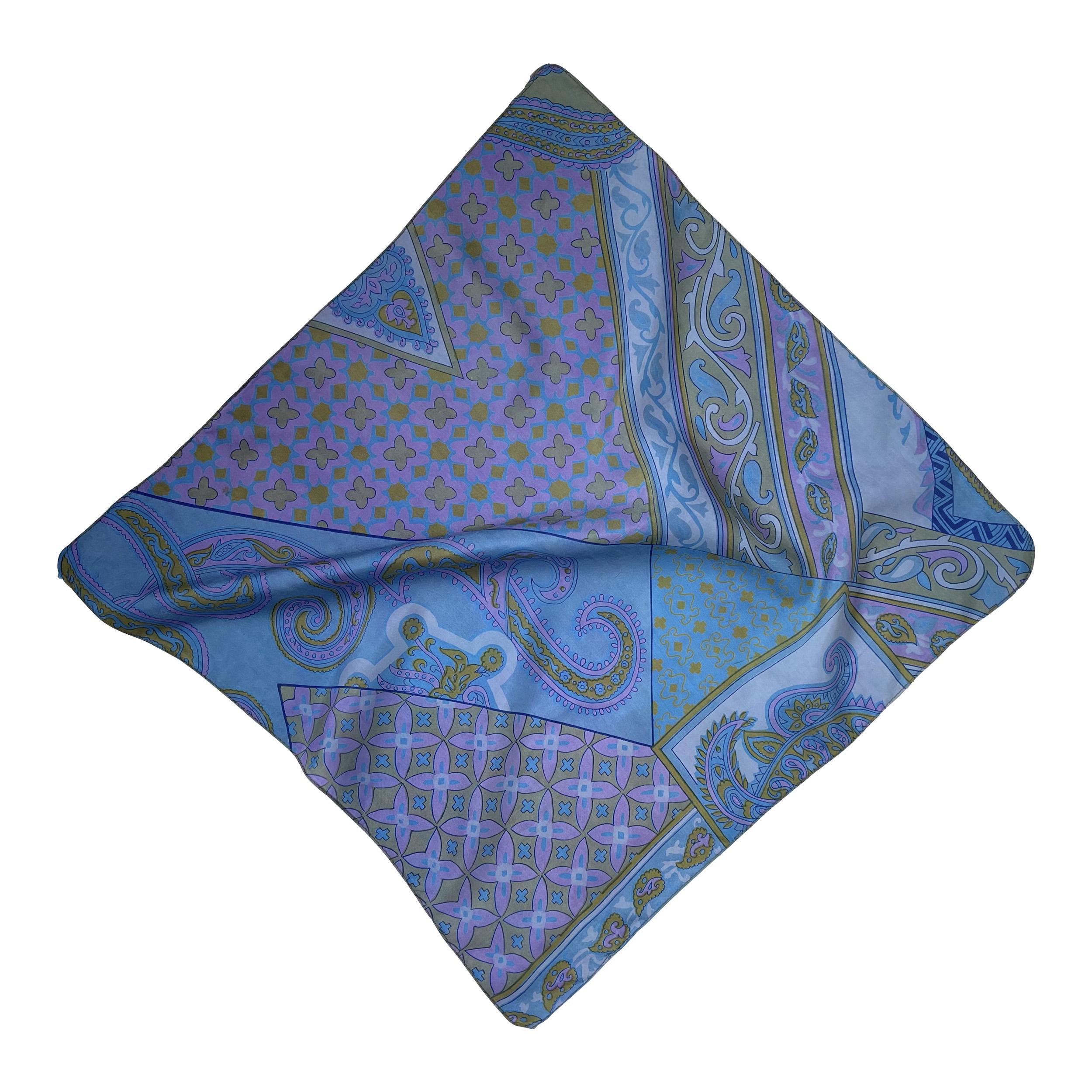 Натуральный шелковый платок Silk Route 50х50 см Синий (1289)