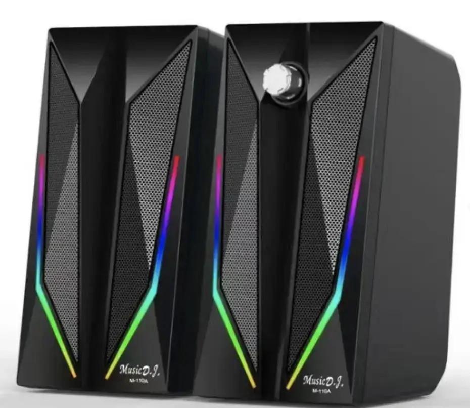 Колонки комп'ютерні Music DJ. M-110A з RGB-підсвічуванням для ПК 10 Вт (8865)