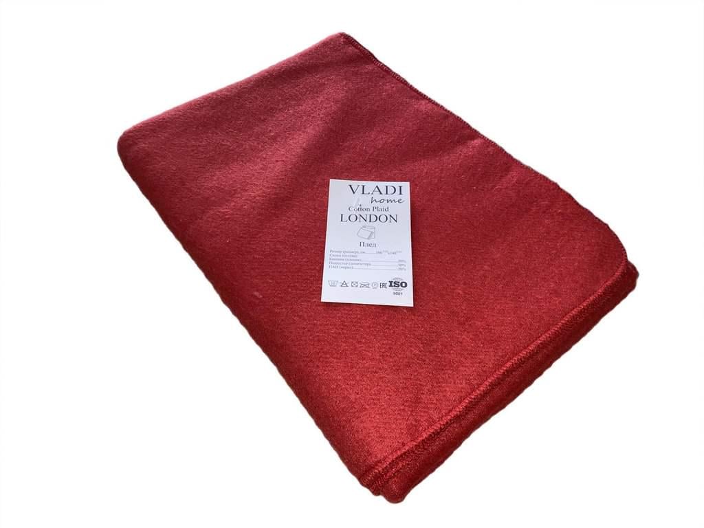 Плед хлопковый Vladi Палермо Лондон 100х140 см Красный (c937c3fa)