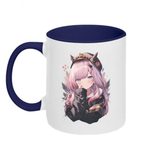 Чашка двухцветная Фан арт аниме Создатели 320 мл Белый с синим (14825323-19-188638)