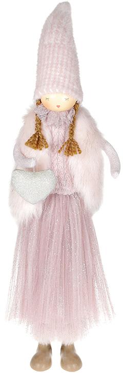 Фигура декоративная Девочка с сердцем 19х10х64 см Розовый (BD-831-309)