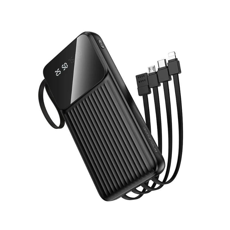 Акумулятор портативний Borofone BJ76 Smart вбудовані 4 кабелі 10000mAh Чорний Акумулятор портативний Borofone BJ76 Smart вбудовані 4 кабелі 10000mAh Чорний