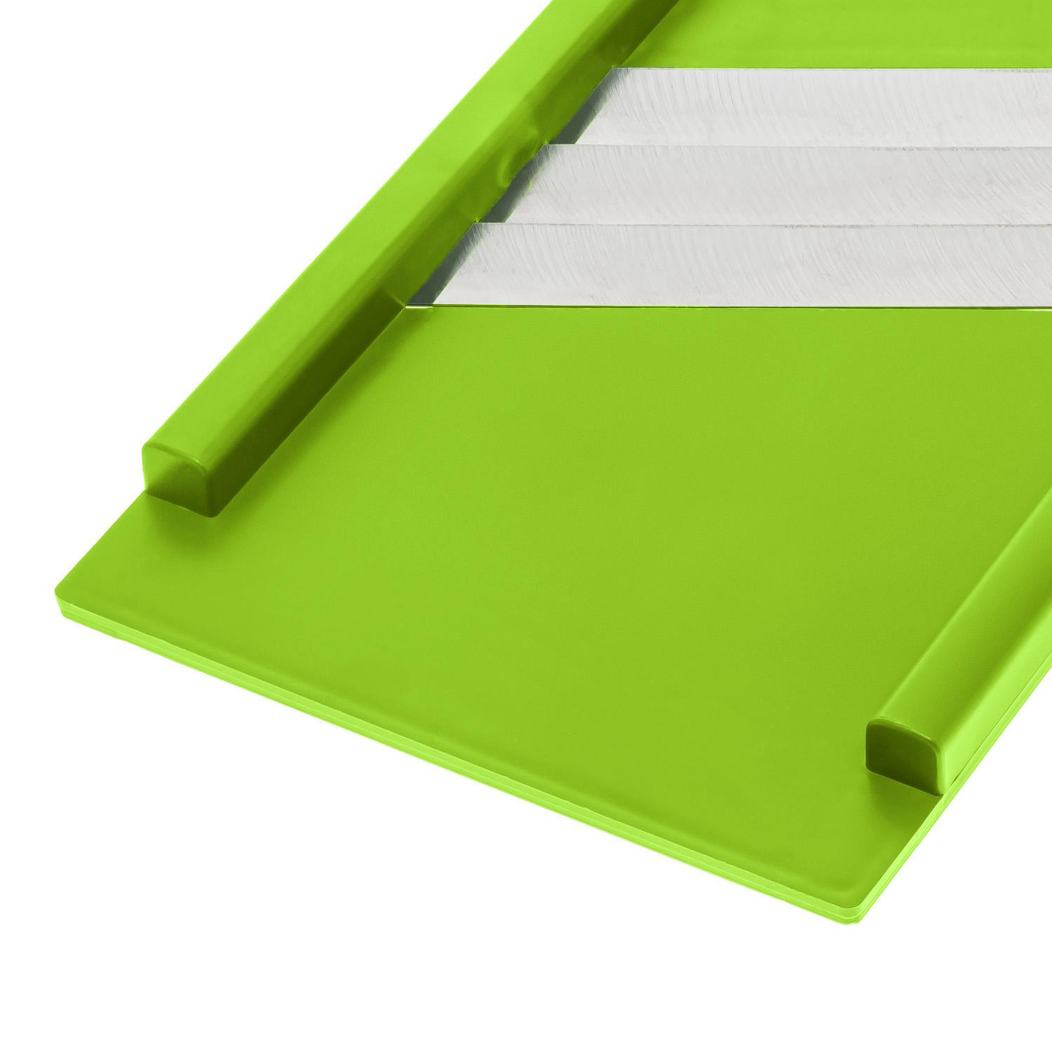 Шинковка для капусты и нарезки овощей/фруктов ручная пластиковая 3 лезвия 16,5х39 см Салатовый (86937) - фото 2