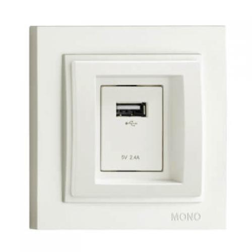 Розетка USB Mono Electric Despina Білий (102-190005-177)