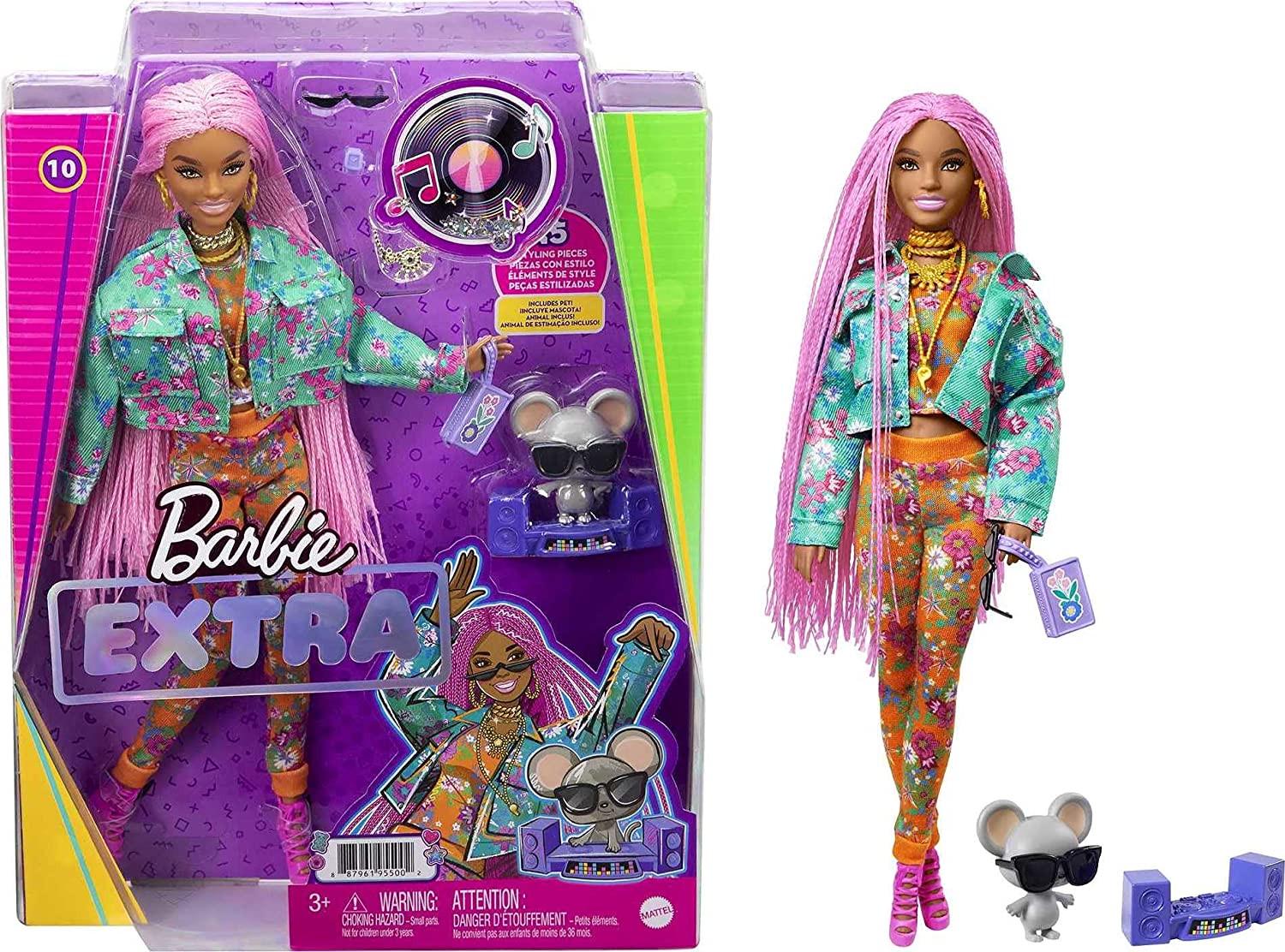 Кукла Barbie Extra Doll 10 in Floral-Print Jacket (BR0220)