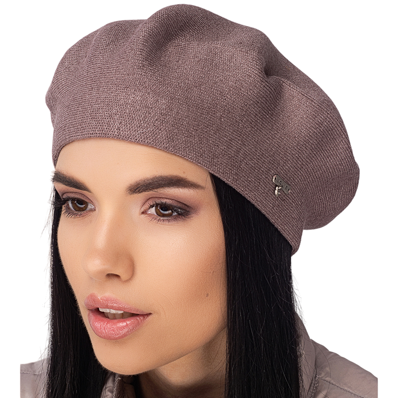 Берет женский Leks Клеопатра двойной шерстяной Кофе (129051)