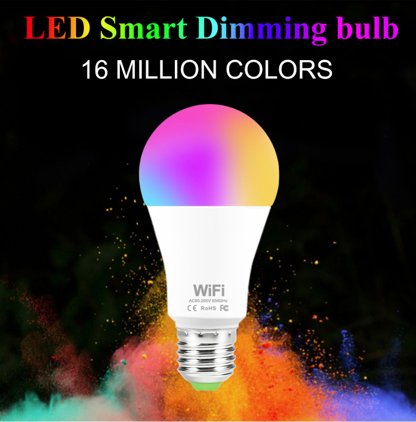 Розумна лампочка Tuya LED WiFi А60 E27 15 W 2700K-6500K Color/White (80386415) - фото 4