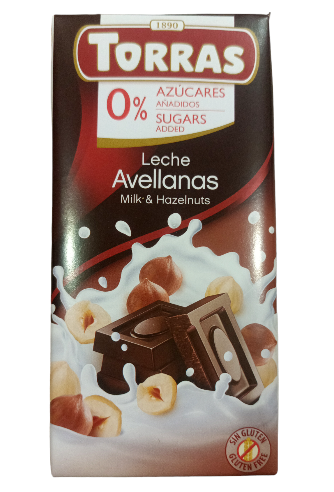 Шоколад молочный Torras с фундуком сахара/глютена 75 г (58828)