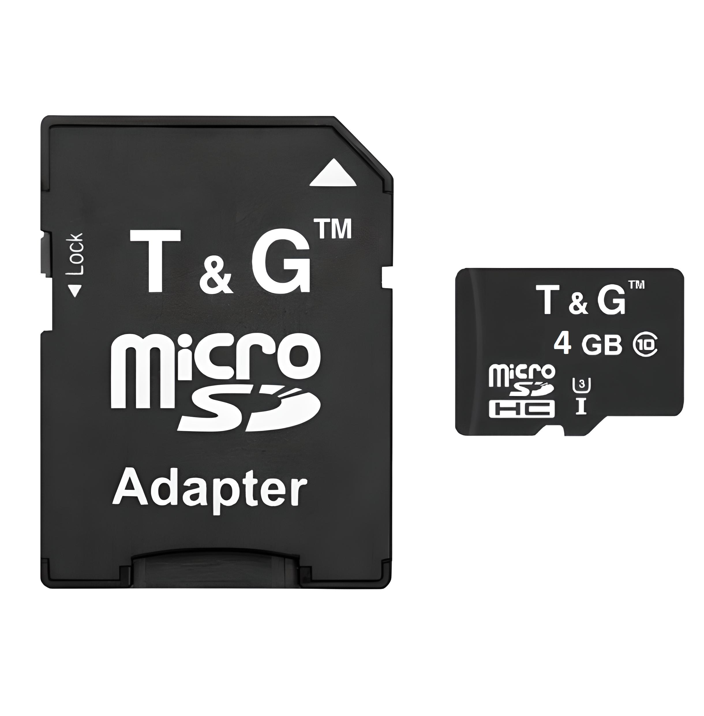 Карта памяти TG-4GBSDCL4-01 micro SDHC Class4 T&G 4 GB с SD адаптером (880542579)