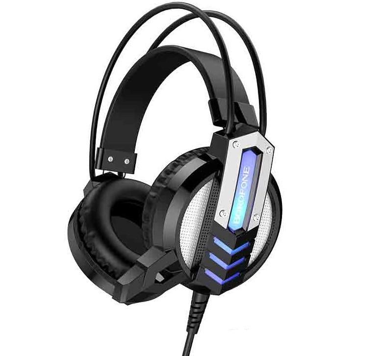 Наушники BOROFONE gaming Fun USB LED подсветка Hi-Res BO100 117dB black - фото 3