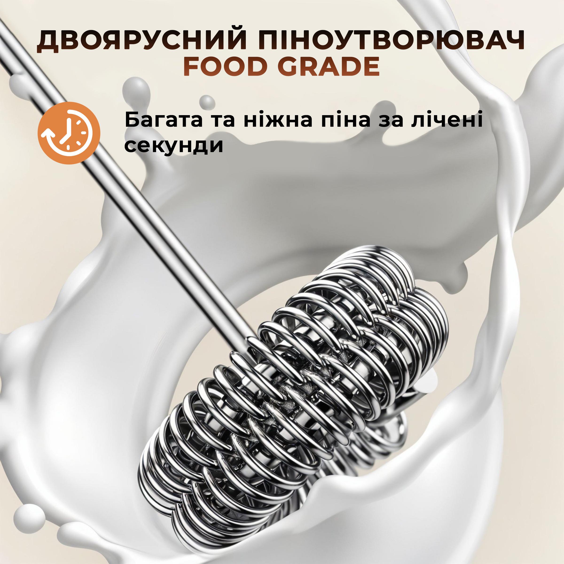 Капучінатор ручний Kayfovo XYZ-1 спінювач молока Білий (29233) - фото 3