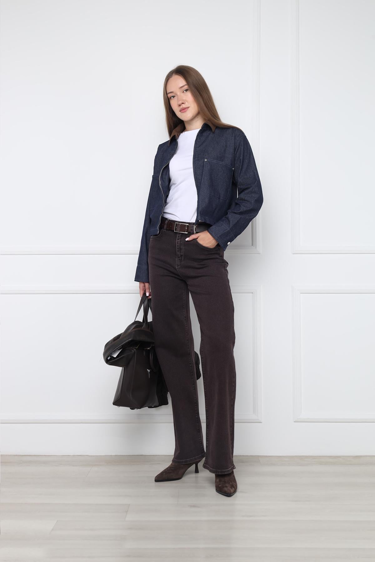 Джинси straight жіночі р. 50 Коричневий (ЦБ-00298287) Джинси straight жіночі р. 50 Коричневий (ЦБ-00298287)