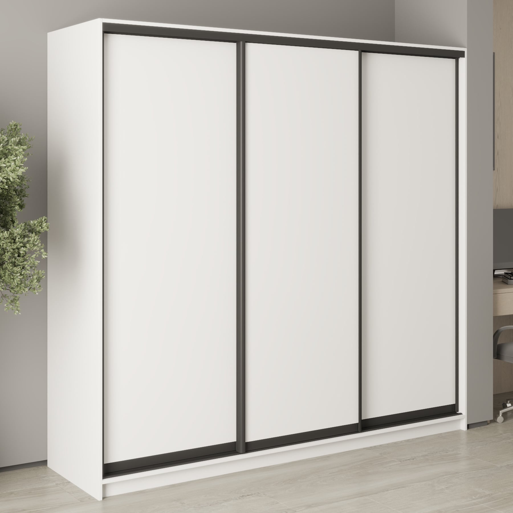 Шкаф-купе трехдверный Mebel Star Стандарт BG MBS-8224 220х45х210 см Аляска белый (1007635)