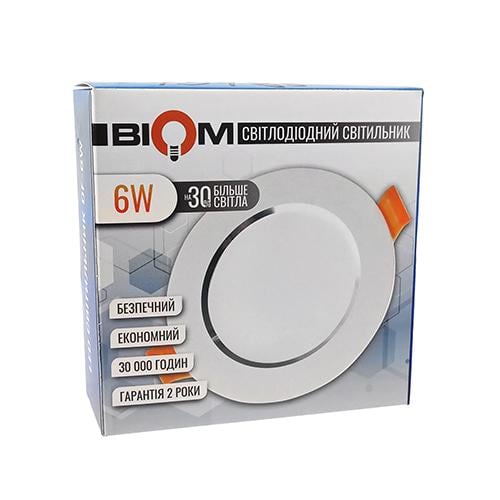 Светильник светодиодный BIOM Downlight DF-6W 6 Вт 5000К Белый (15189-1) - фото 3