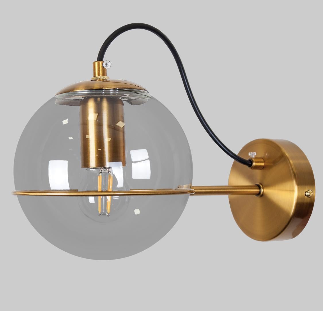 Бра с шаром 15 см Бронзовый (61-J2017-1 BRZ+CL)