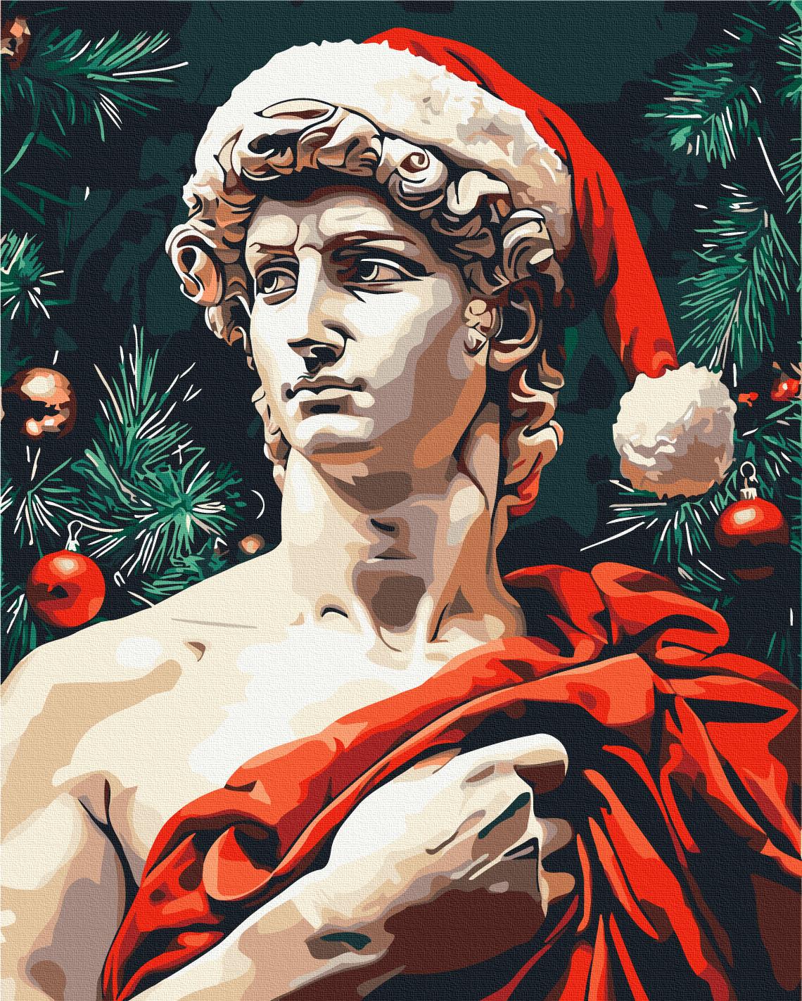 Картина по номерам Brushme 40x50 см Давид в новогоднем настроении (BS54209) Картина по номерам Brushme 40x50 см Давид в новогоднем настроении (BS54209)