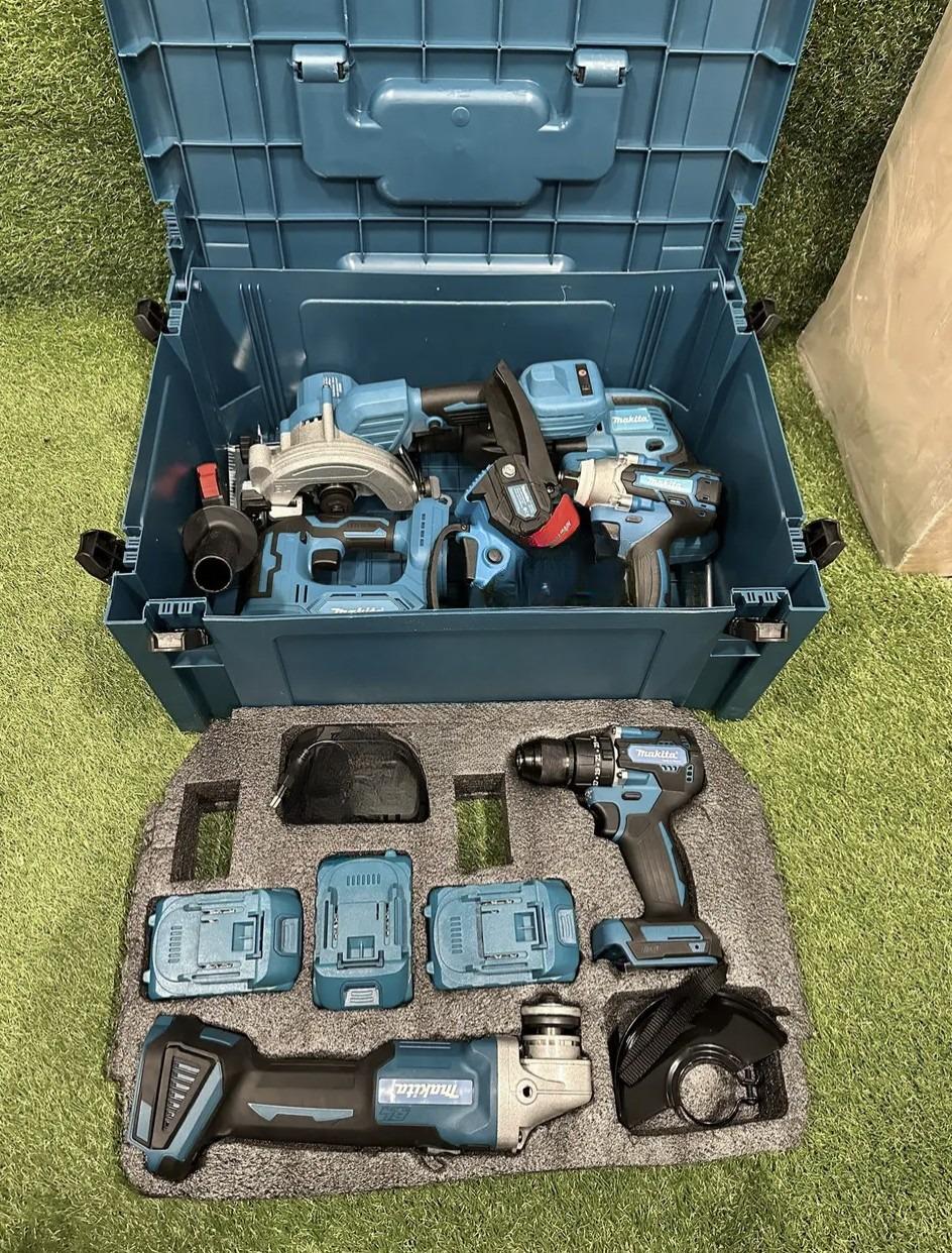 Набор аккумуляторных электроинструментов Makita 48V 7в1 Шуруповерт/Веткорез/Болгарка/Перфоратор/Гайковерт/Циркулярная пила/Лобзик 3 АКБ Черный - фото 2 Набор аккумуляторных электроинструментов Makita 48V 7в1 Шуруповерт/Веткорез/Болгарка/Перфоратор/Гайковерт/Циркулярная пила/Лобзик 3 АКБ Черный - фото 2