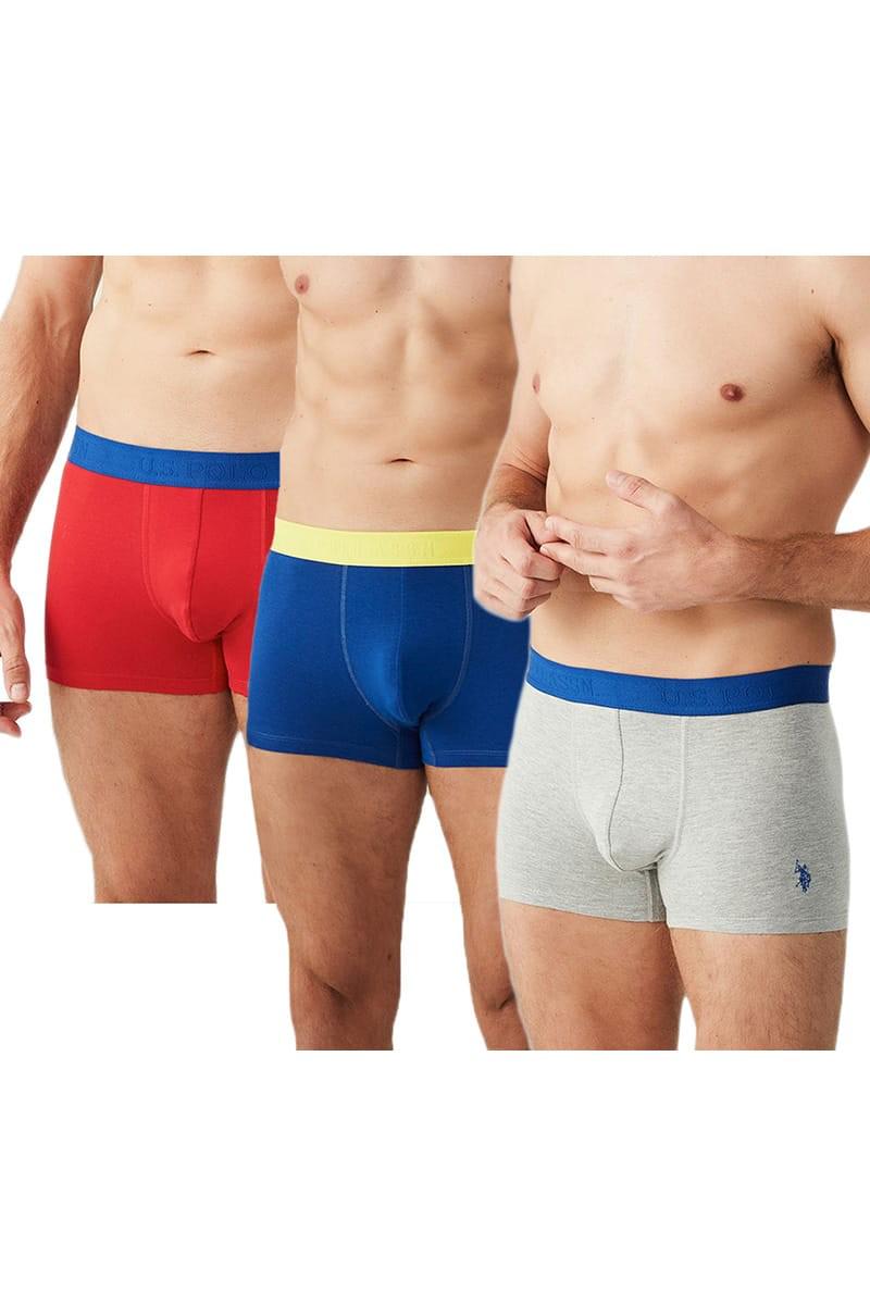 Труси боксеры U.S. Polo ASSN р. 52/XL 3 шт. Красный/Синий/Серый (67903)