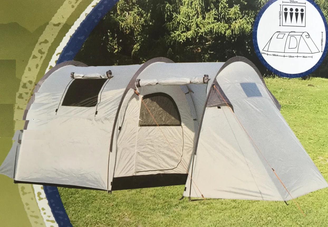 Палатка туристическая кемпинговая 4-х местная Lanyu LY-1909 с большим тамбуром и окнами - фото 2