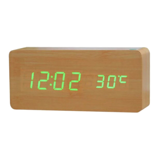 Часы настольные VST 865 с термометром Бежевый (015379)