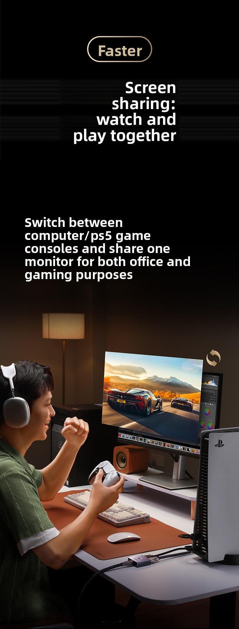 Перемикач HDMI Ugreen HDMI 2.0 4K Темно-сірий (55006) - фото 14