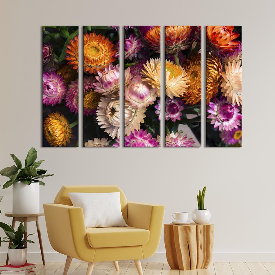 Картина на холсте Необычные яркие сухоцветы 155x95 см (928-51)