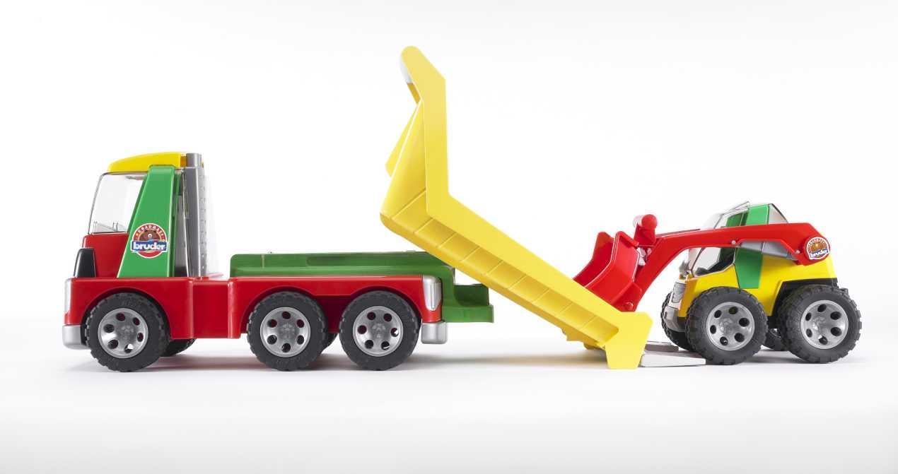 Іграшка самоскид із контейнером та навантажувачем Bruder Roadmax 20070