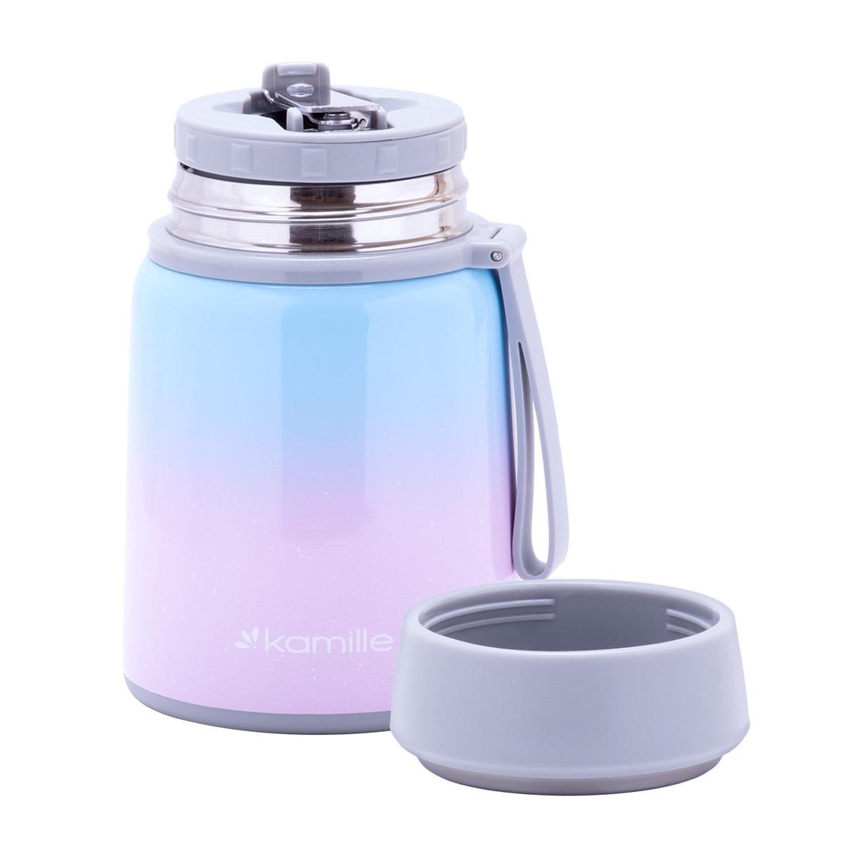 Термос пищевой Kamille KM-2096 нержавеющая сталь 530 мл Розово-голубой (29-84-2096FL) - фото 3 Термос пищевой Kamille KM-2096 нержавеющая сталь 530 мл Розово-голубой (29-84-2096FL) - фото 3