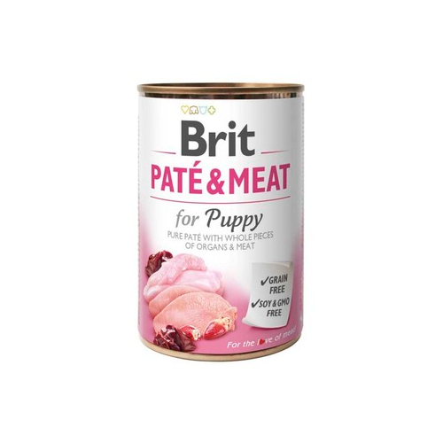 Влажный корм Brit Pate and Meat Puppy с курицей и индейкой для щенков 400 г