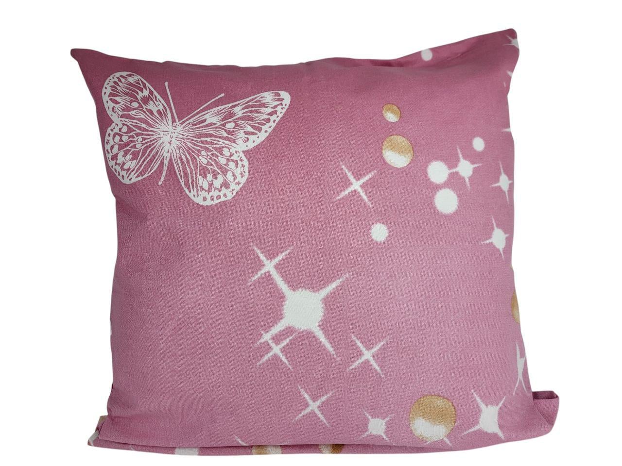 Наволочка с бабочкой 40х40 см Розовый (1532)