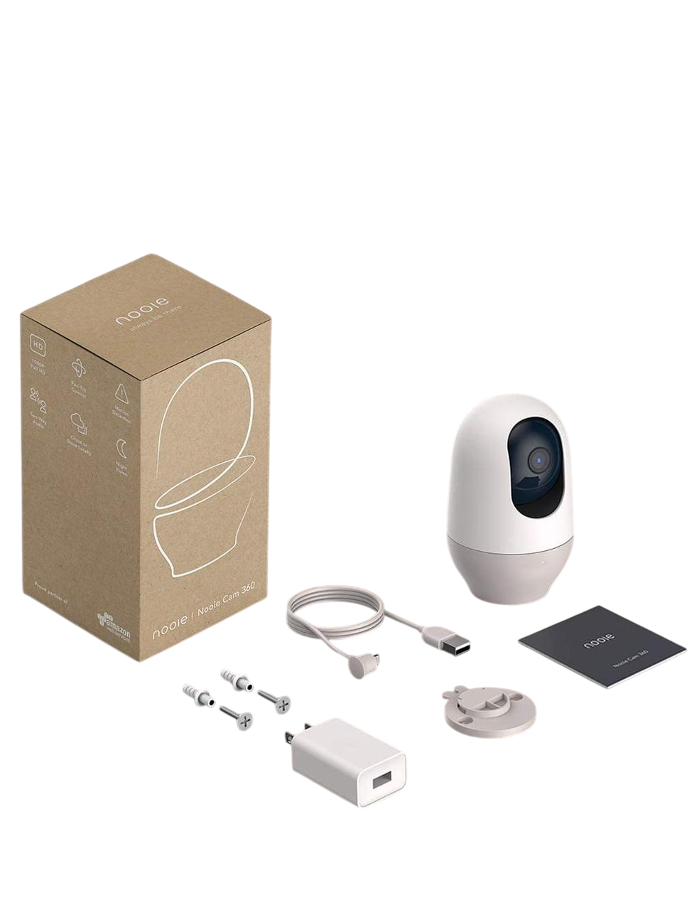 Відеоняня Nooie 2K Smart Baby Monitor бездротова поворотна 360/нічне бачення/двосторонній аудіо зв'язок Білий (1601501307)
