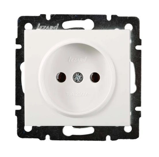 Розетка одинарная Lezard Rain без заземления Белый (26500580)