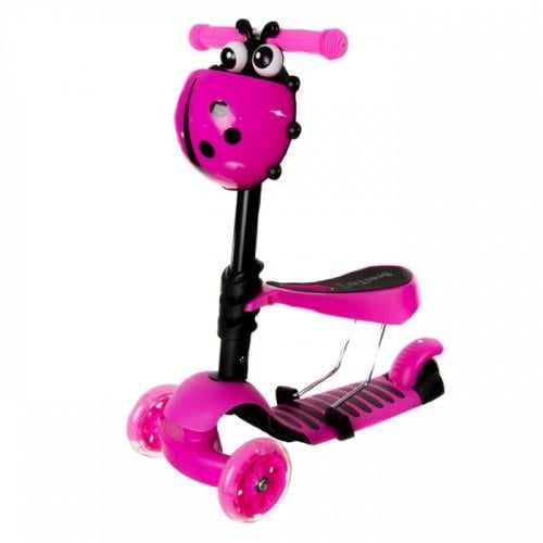Самокат-біговел дитячий Best Scooter 2в1 триколісний з сидінням для дітей від 1 року Рожевий