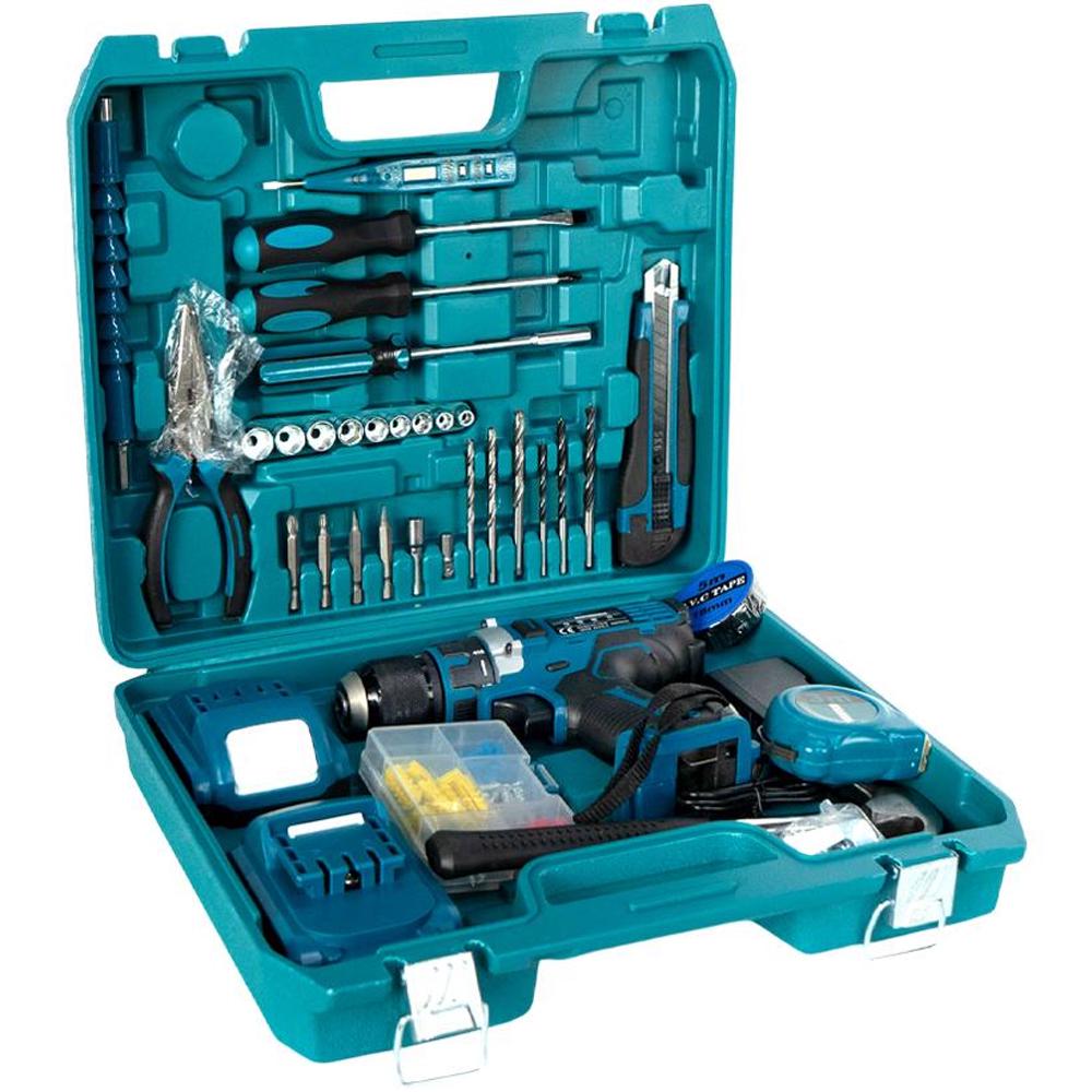 Шуруповерт аккумуляторный 12V с металлическим патроном 10 мм набор аксессуаров в кейсе (ASR000/LD-18)