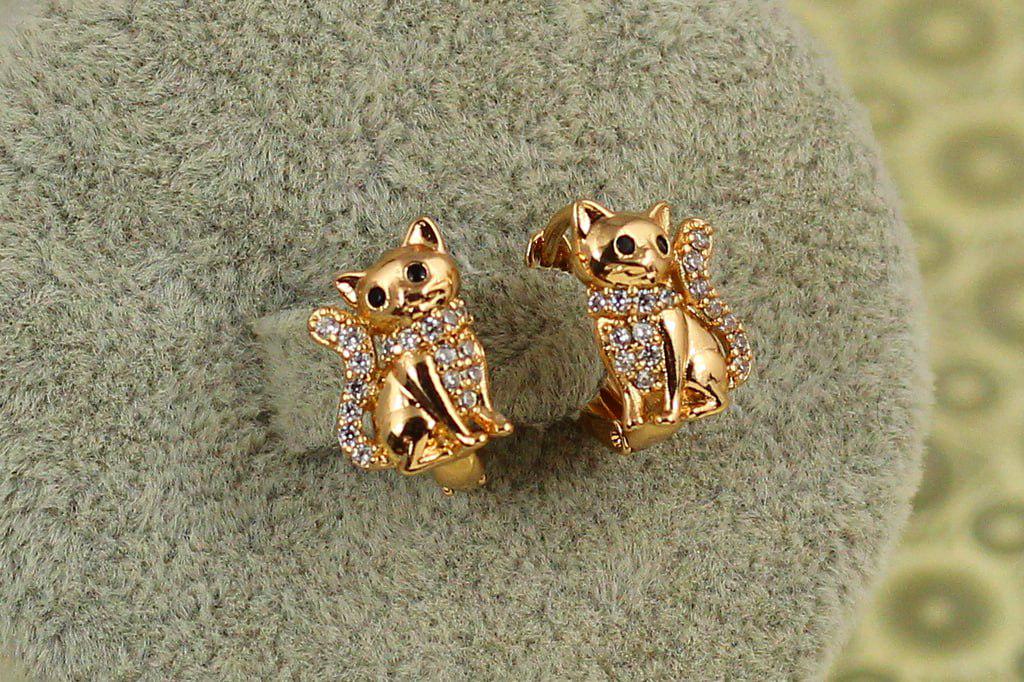 Серьги детские Xuping Jewelry Котята 1,3 см Золотистый (29348108)