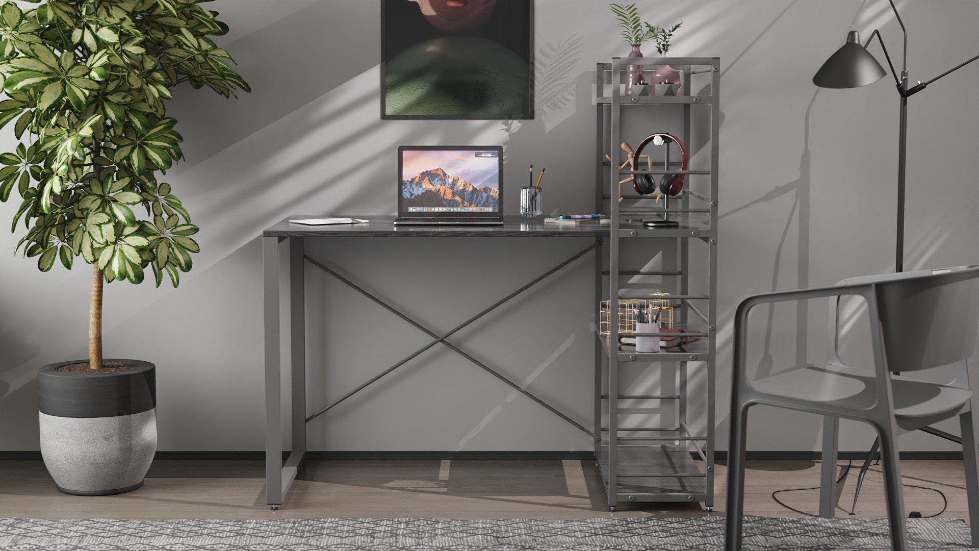 Письменный стол Ferrum-decor Konekt с этажеркой металл/ДСП 16 мм Серый/Венге Магия (FRD-105743) - фото 2 Письменный стол Ferrum-decor Konekt с этажеркой металл/ДСП 16 мм Серый/Венге Магия (FRD-105743) - фото 2