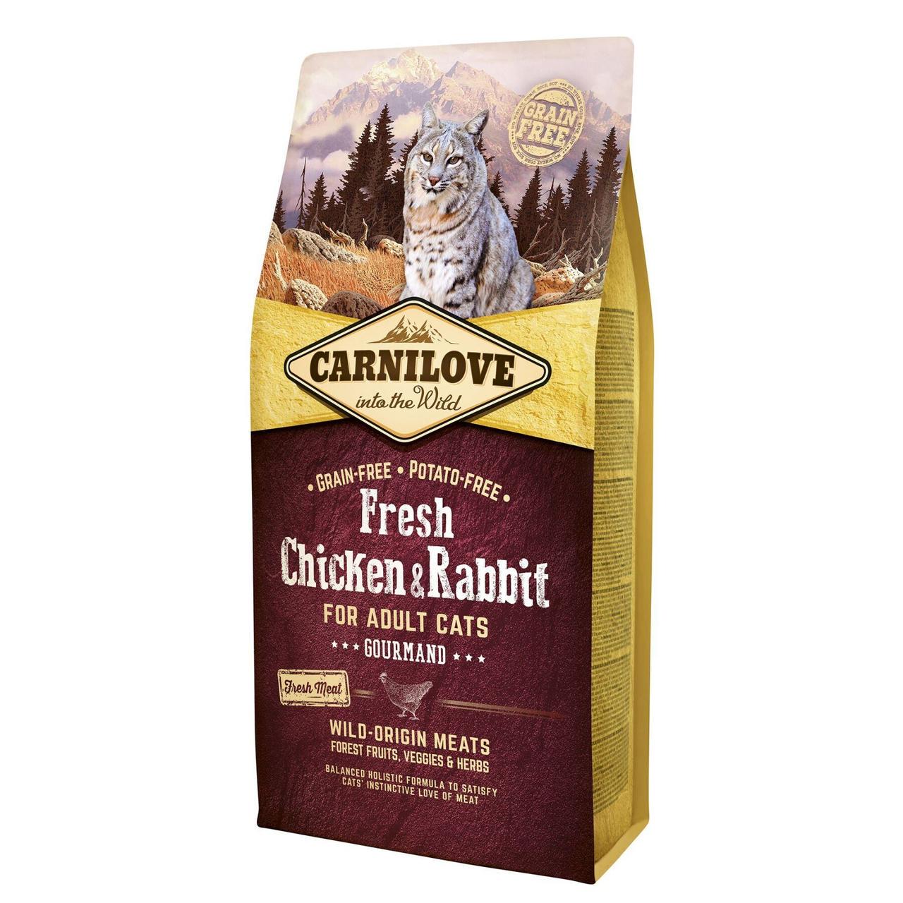 Корм сухий для дорослих котів Carnilove Fresh Chicken & Rabbit з куркою та кроликом 6 кг (11237560)