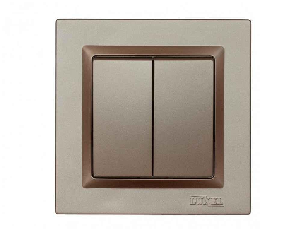 Выключатель двойной Luxel JAZZ Терракотовый (1017608)