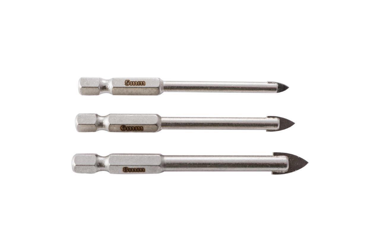 Набор сверл по стеклу и керамике Intertool HEX 5х6х8 мм (dr-SD-0293)