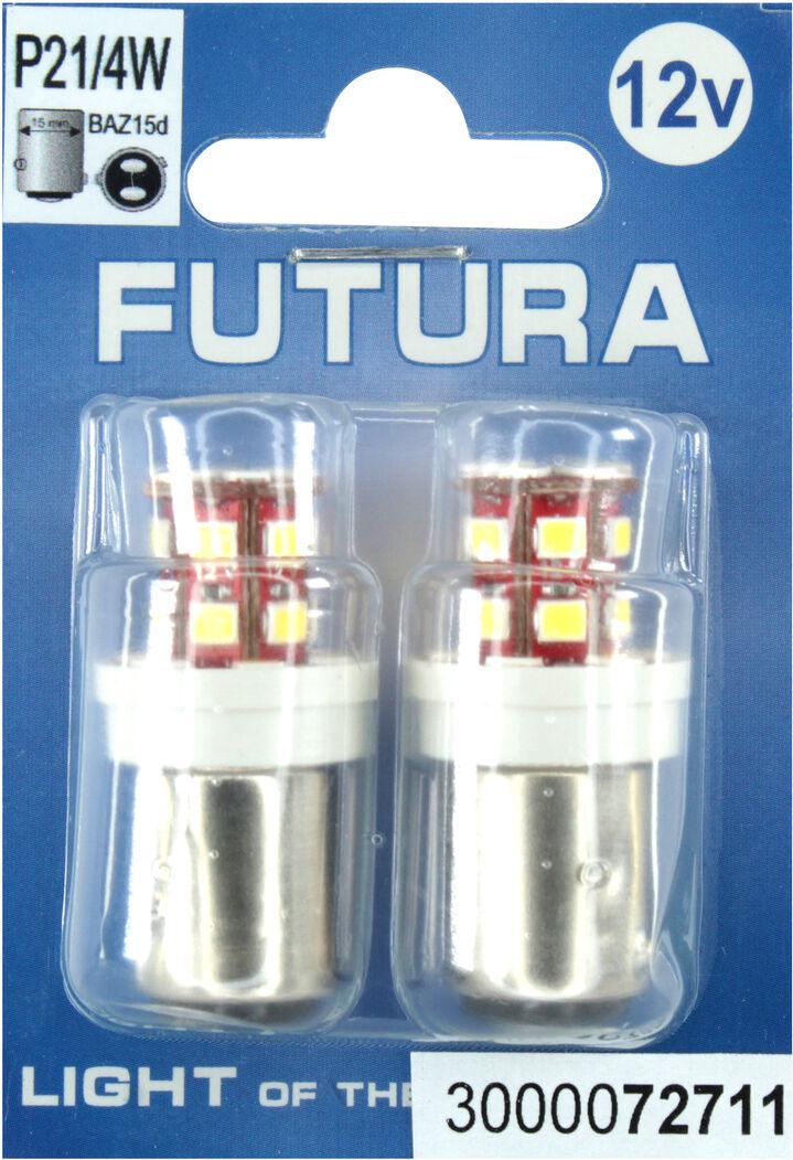 Лампочка FUTURA Груша LED SMD 12V 24 диоды P21/4W BAZ15d 2 шт. Белый (72711)