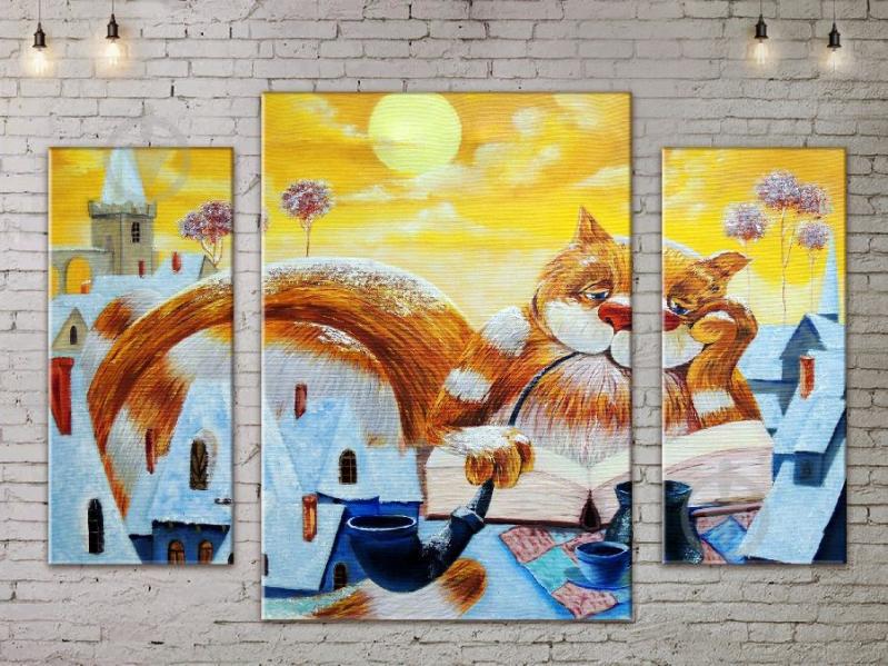 Модульная картина ArtStar Кот ADA0043_3 размер 120 х 180 см