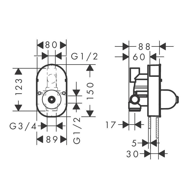 Прихована частина змішувача Hansgrohe 31741180 (111657) - фото 2