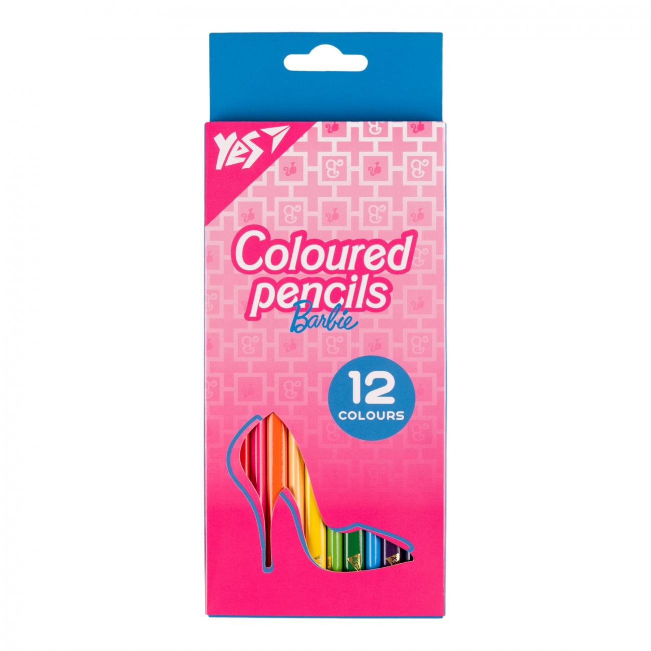 Олівці кольорові YES Barbie 12 кольорів (MTT-198773)