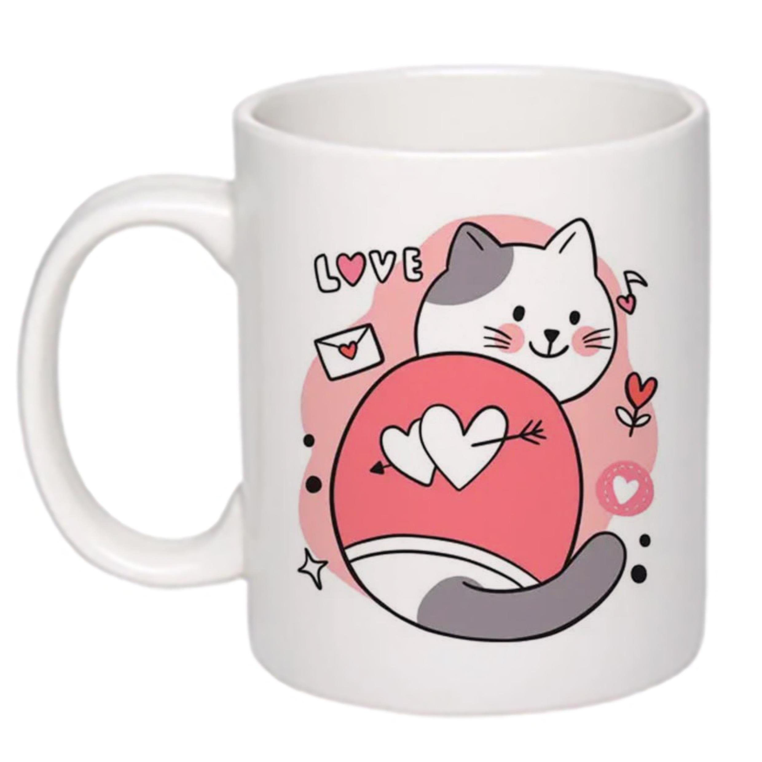 Чашка з принтом Happy love 330 мл Белый (17437)