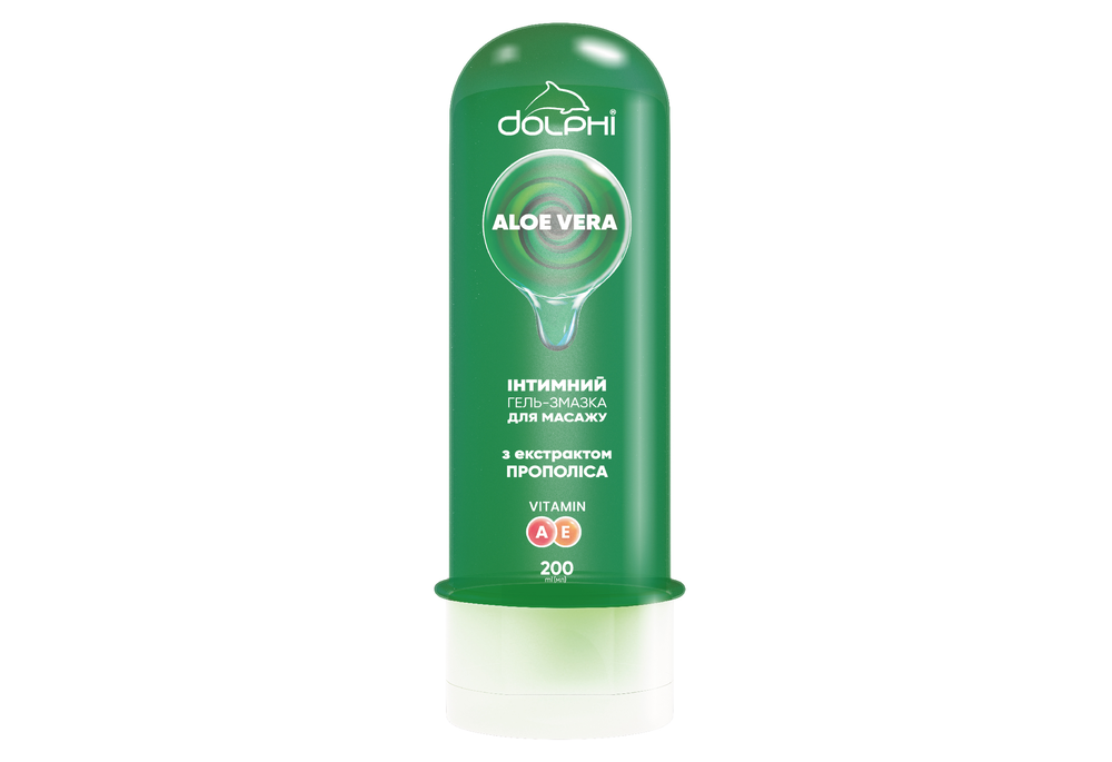 Інтимний гель-змазка для масажу Dolphi Aloe Vera 200 мл (COM05896)
