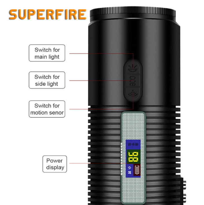 Ліхтар ручний SuperFire для рибалок IP34 300 Lm (GF03) - фото 5