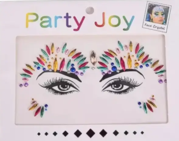 Стрази для обличчя самоклейні маскарадні One size Різнокольоровий (9088/41) - фото 2